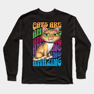 Cute Orange Tabby Cats art Amazing Long Sleeve T-Shirt